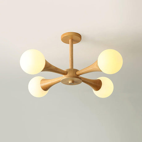 Modern Wooden Ceiling Light  Triple Globe Glass Shades - Product detail 26