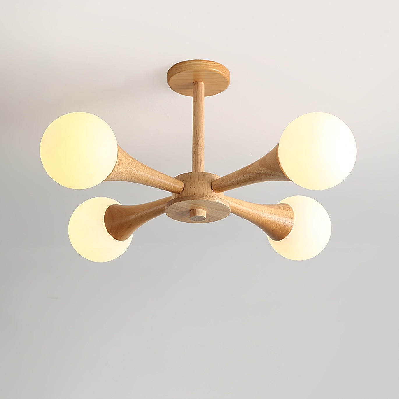 Modern Wooden Ceiling Light  Triple Globe Glass Shades - Product detail 19