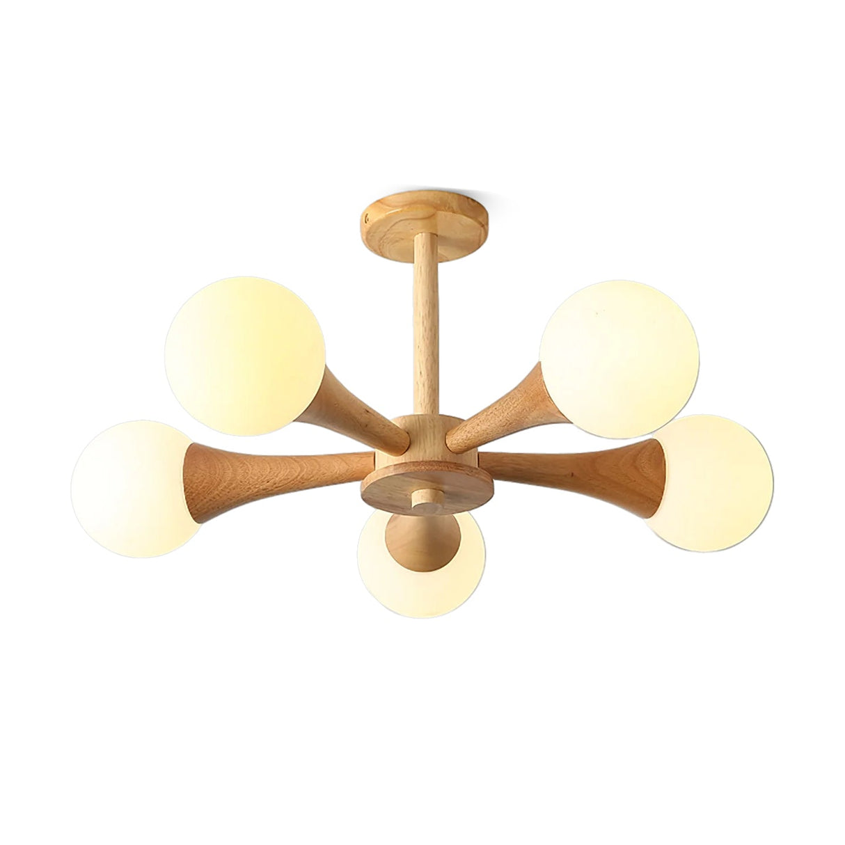 Modern Wooden Ceiling Light  Triple Globe Glass Shades - Product detail 21