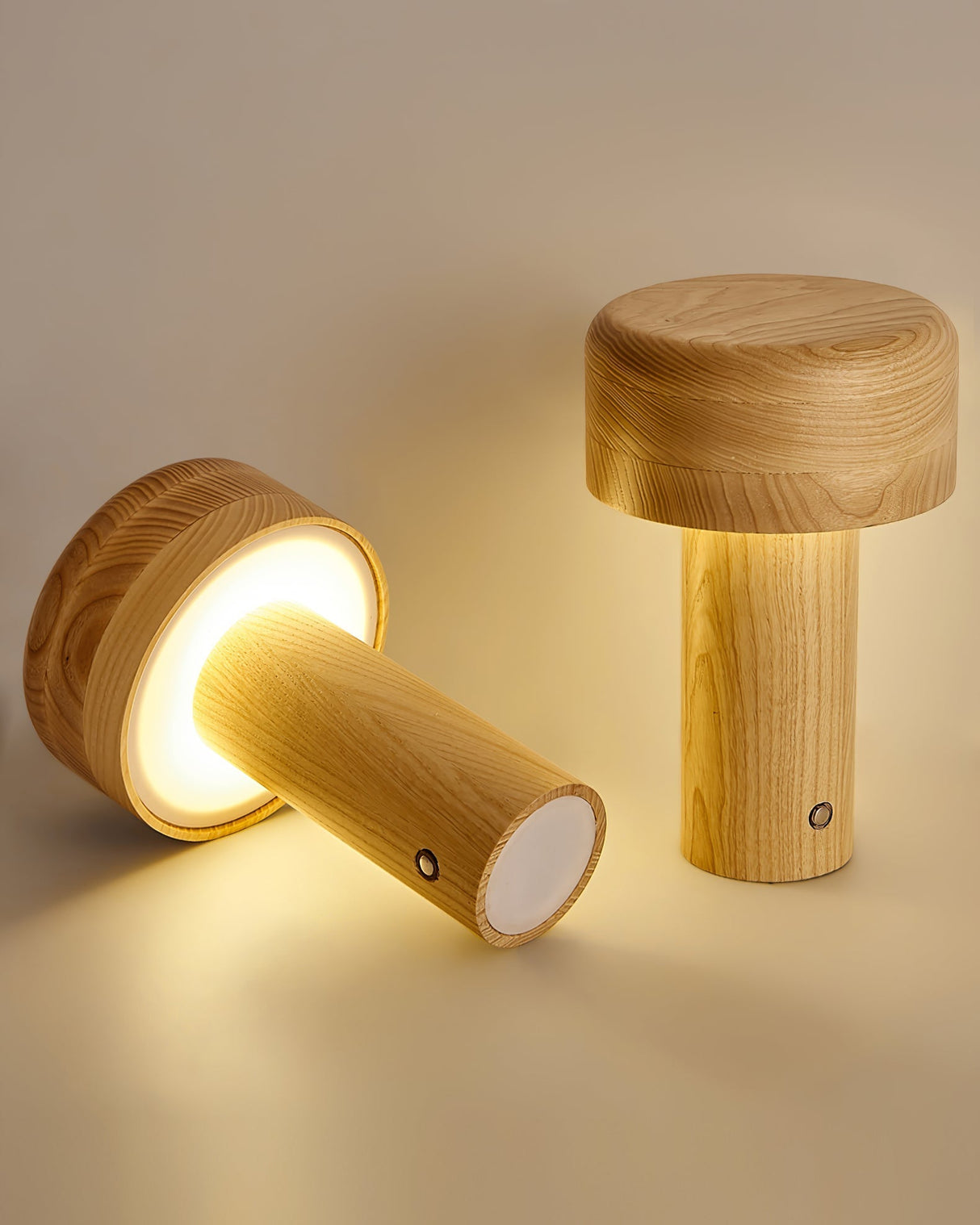 Modern Wooden Table Lamp Natural Ash Mushroom Design - Product detail 18