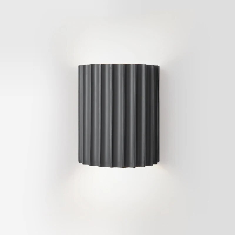 Modern Resin Wall Light Ribbed Cylinder Design - Product detail 7