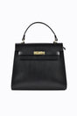 Structured Leather Handbag  Saffiano Top Handle Design - Product showcase