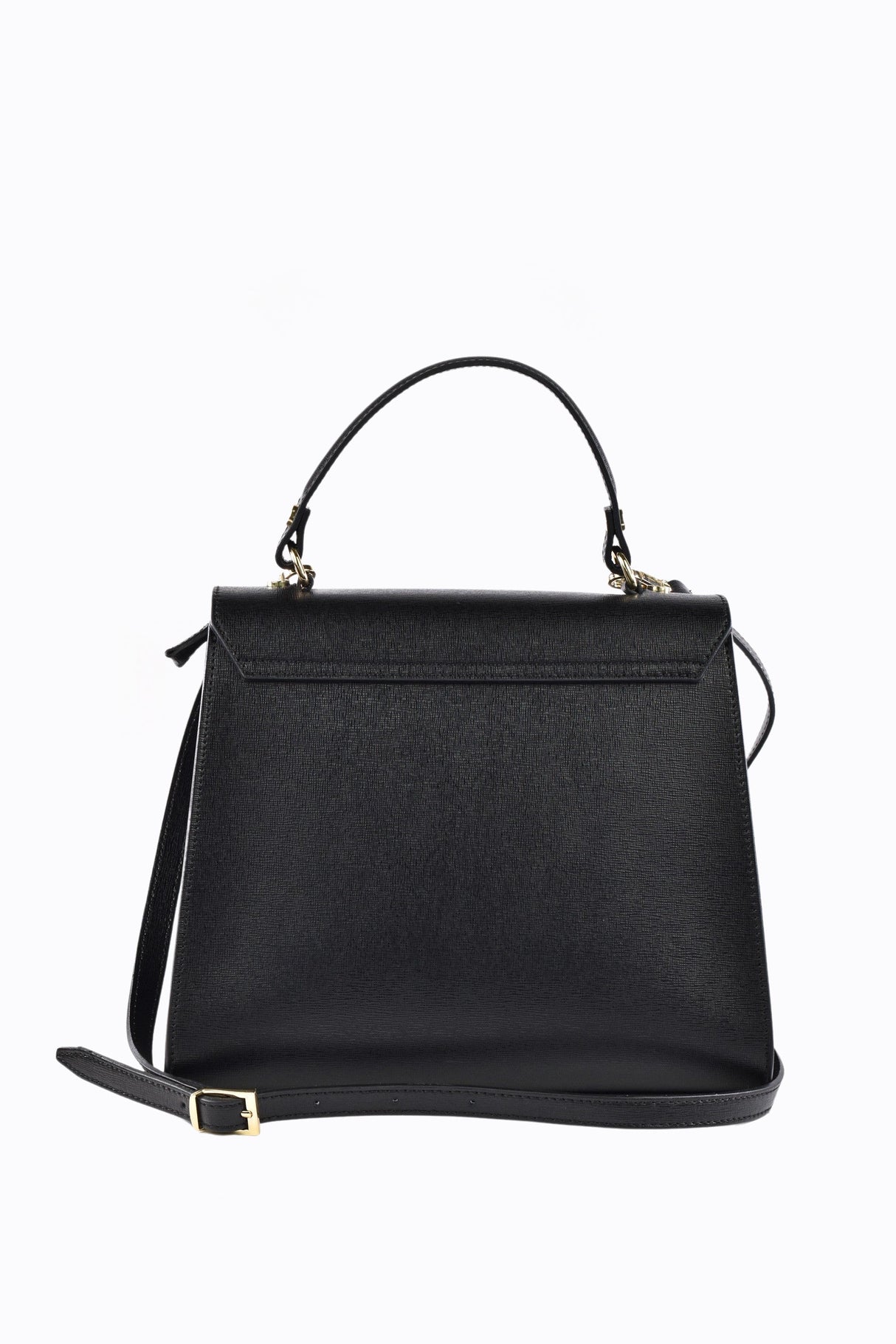 Structured Leather Handbag  Saffiano Top Handle Design - Product example