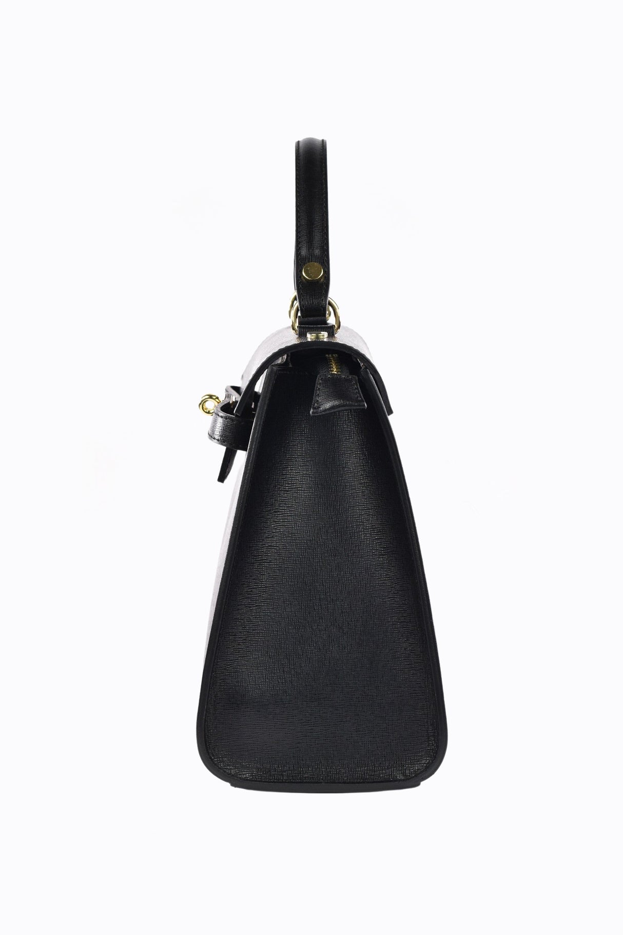 Structured Leather Handbag  Saffiano Top Handle Design - Product detail 4