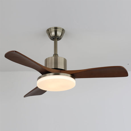 Modern Wooden Ceiling Fan  Brushed Nickel LED Light Kit - Product detail 20