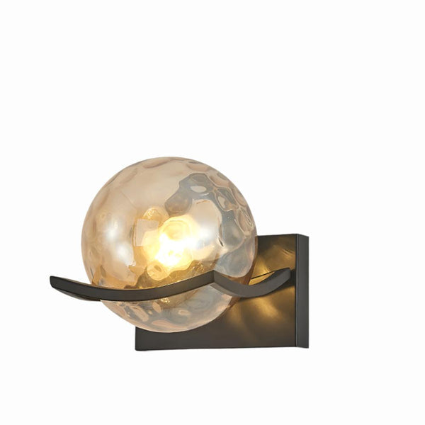 Modern Glass Wall Lamp Textured Globe LED Design - Product detail 6