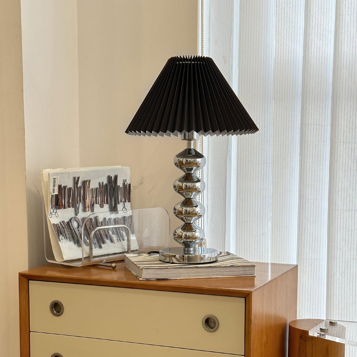 Modern Table Lamp Chrome Stacked Spheres Base - Product example