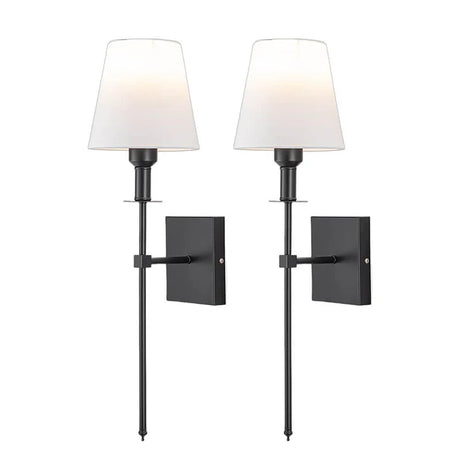 Modern Wall Sconce  Black Metal Frame With White Shade - Product detail 6