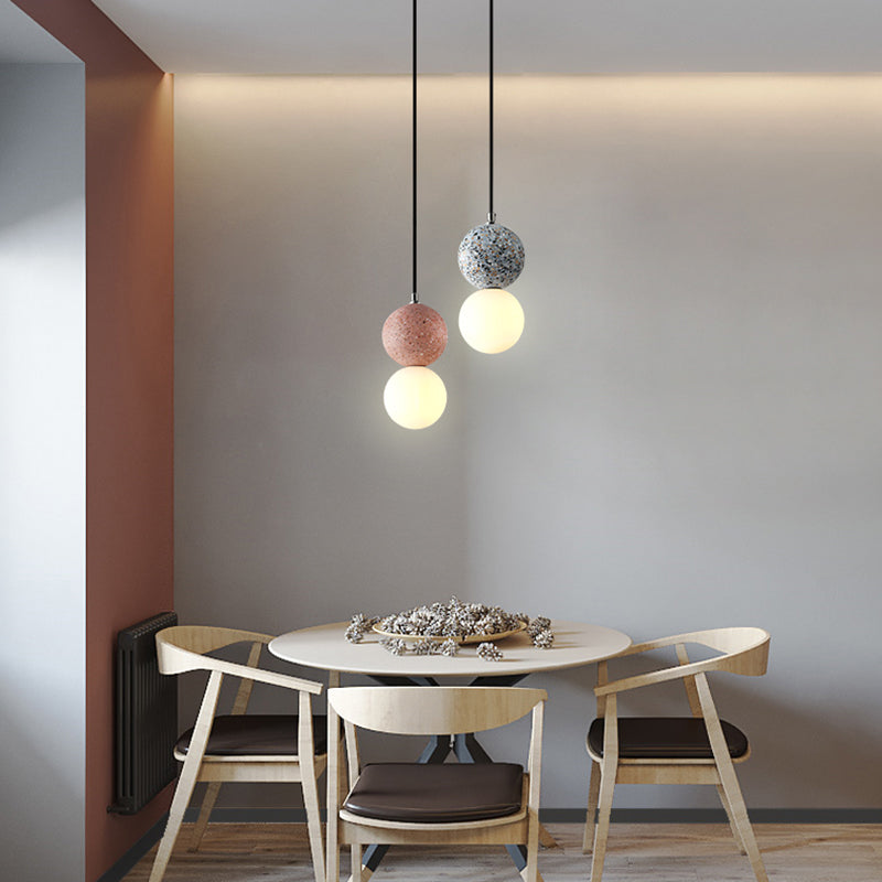 Modern Pendant Light Terrazzo Globe Glass Shade - Product detail 8