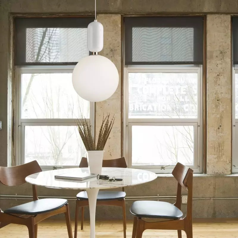 Modern Orb Pendant Light Black Metal Glass Sphere Design - Product detail 5