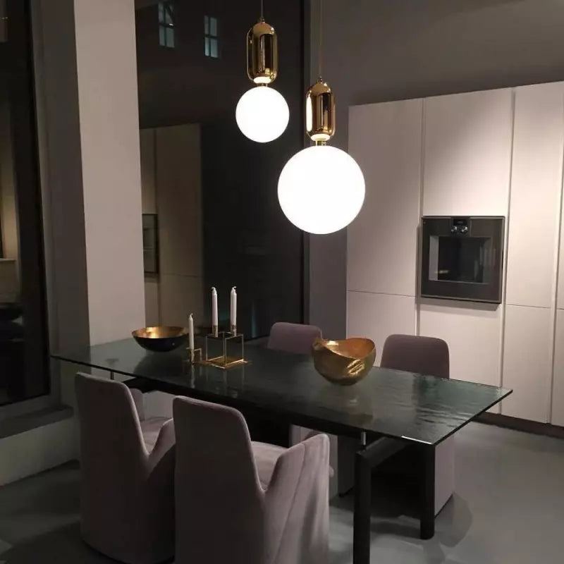 Modern Orb Pendant Light Black Metal Glass Sphere Design - Product detail 6