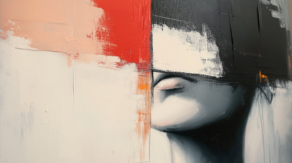 Abstract face design file showing detailed red and black artistic pattern