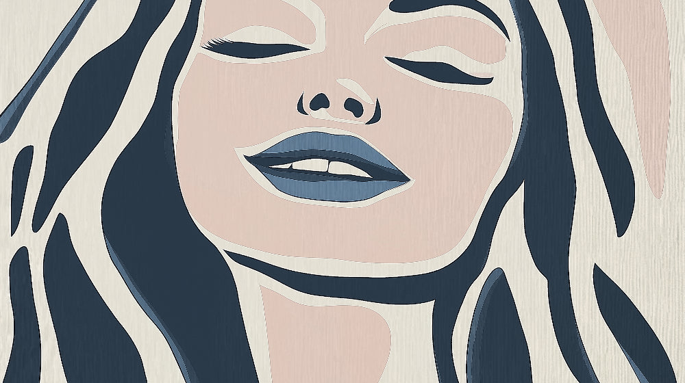 Abstract face line art wallpaper design file showing fluid strokes and artistic portrait pattern