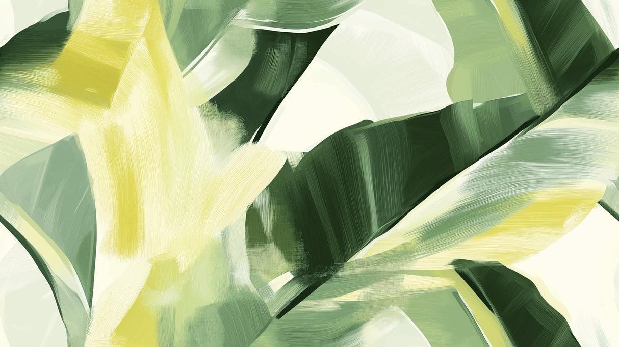 Abstract Foliage Wallpaper design file showing detailed green and yellow brushstroke pattern