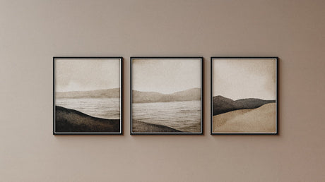 Abstract Desert Landscape Wallpaper design file showing minimalist desert scene pattern in beige