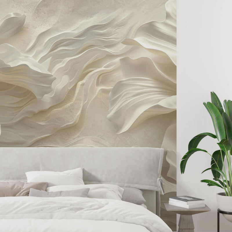 Abstract wall mural creating a soothing atmosphere in an entrance hallway