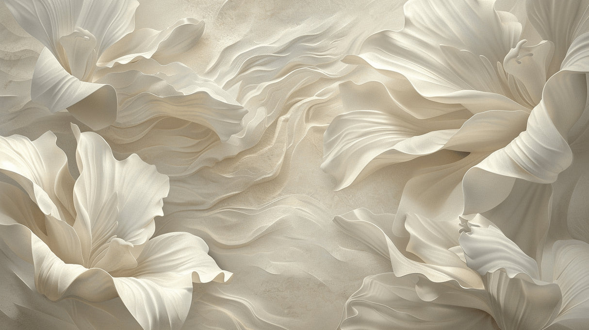 3D Floral Wave design file showing detailed beige pattern and texture