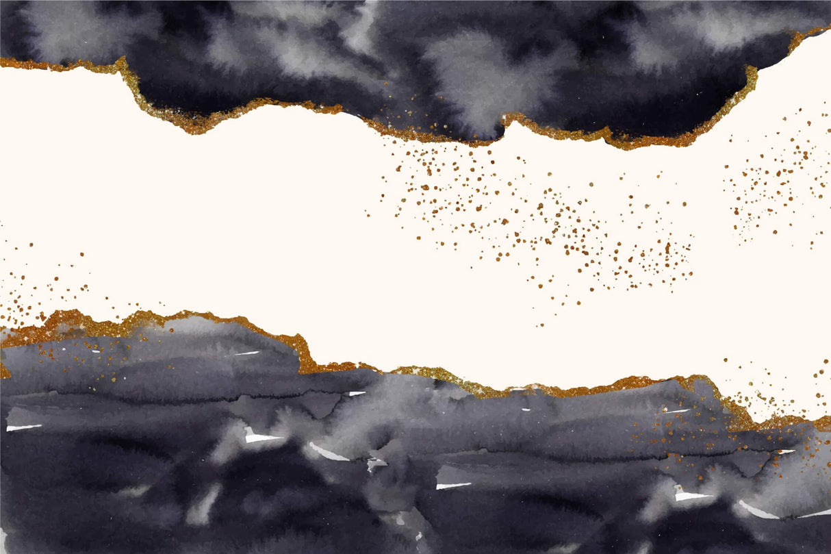 Black and gold storm design file showing full pattern detail and gold accents