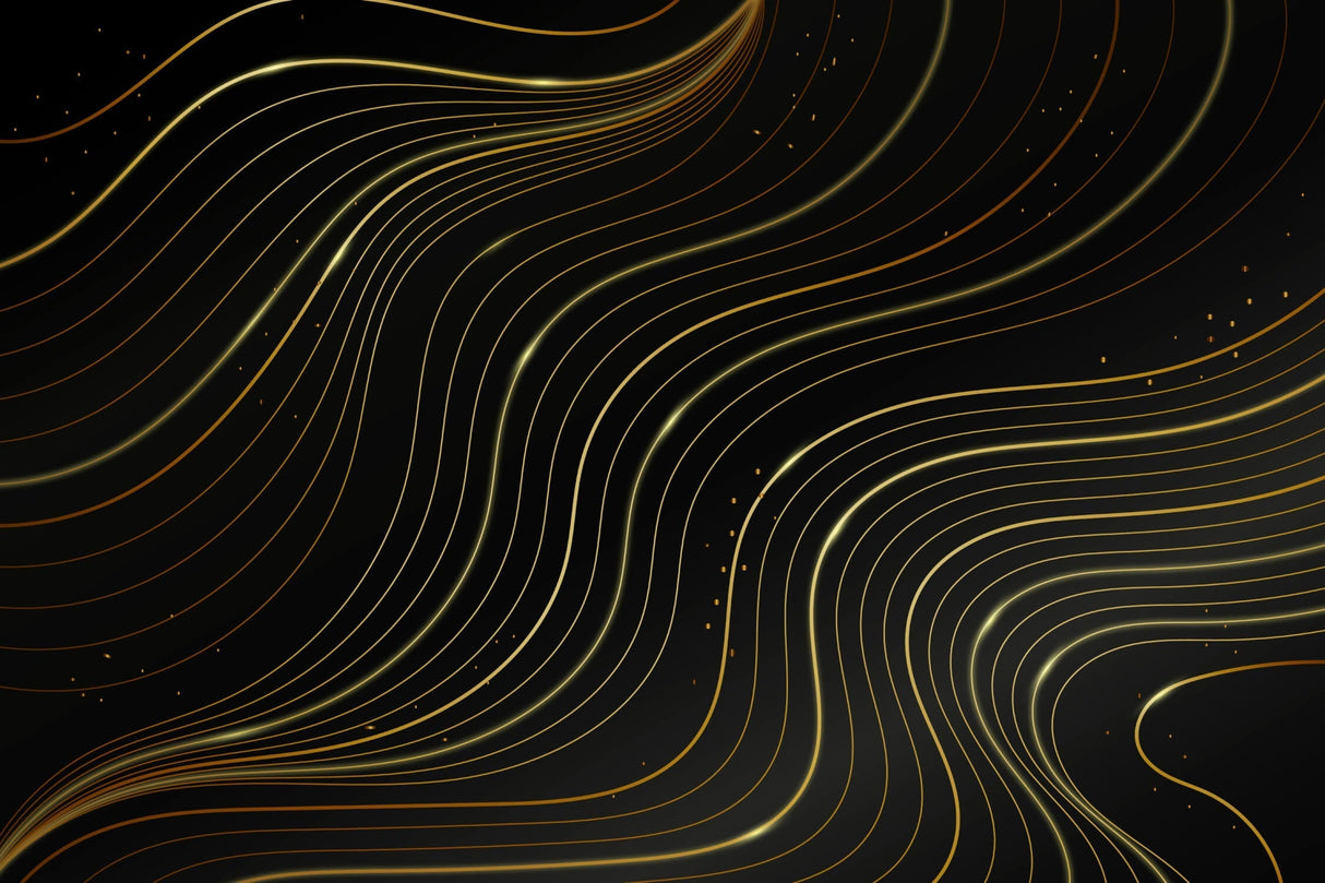 Black and gold wave lines design file showing intricate pattern detail