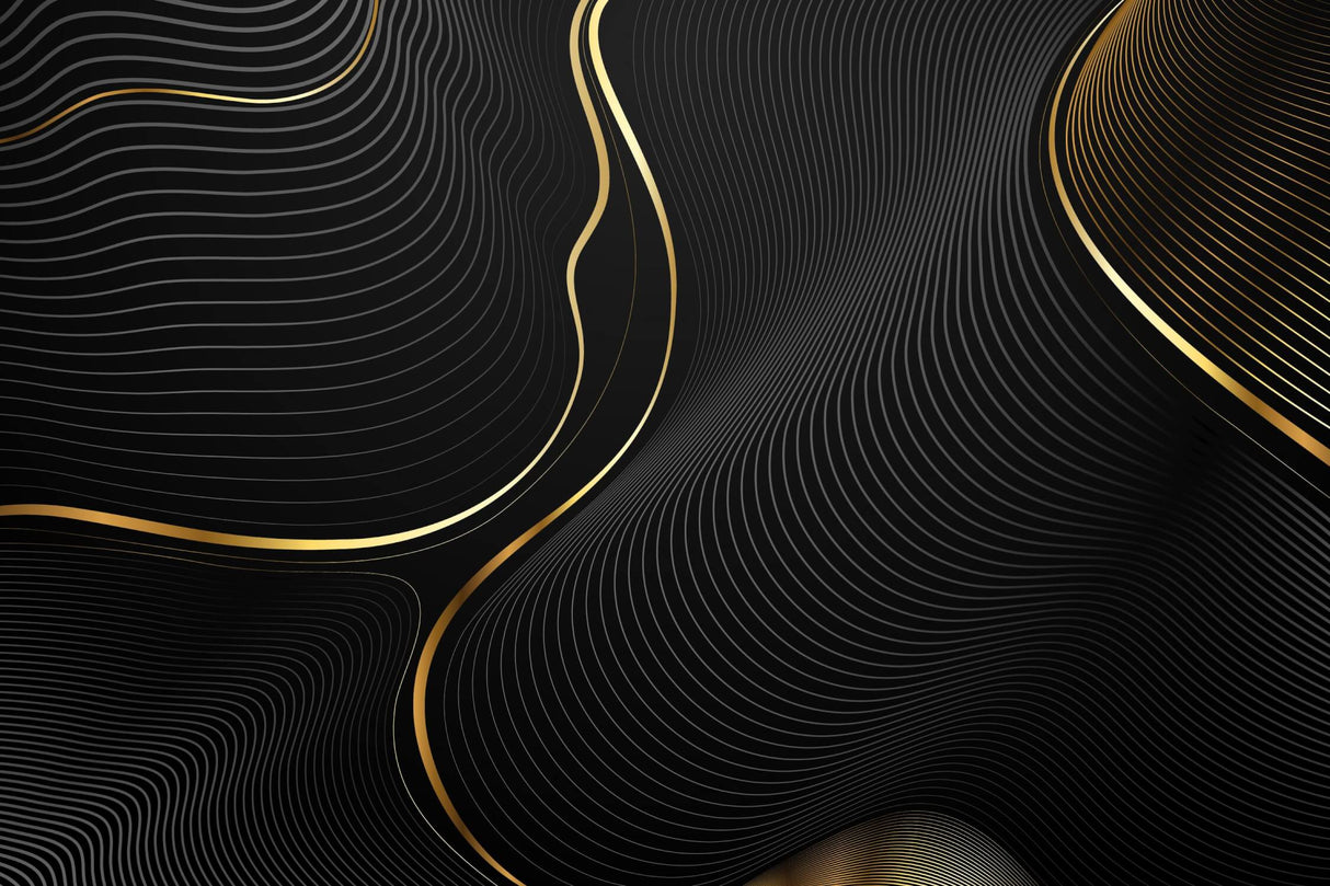 Black and gold wave pattern design file showing intricate details and metallic effects