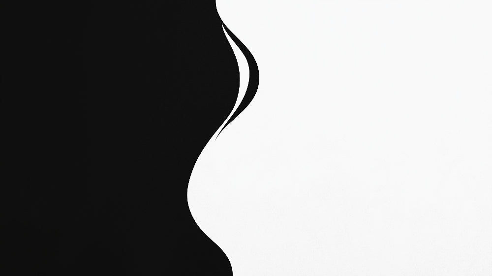 Black and white curved abstract wallpaper design file showing flowing wave pattern