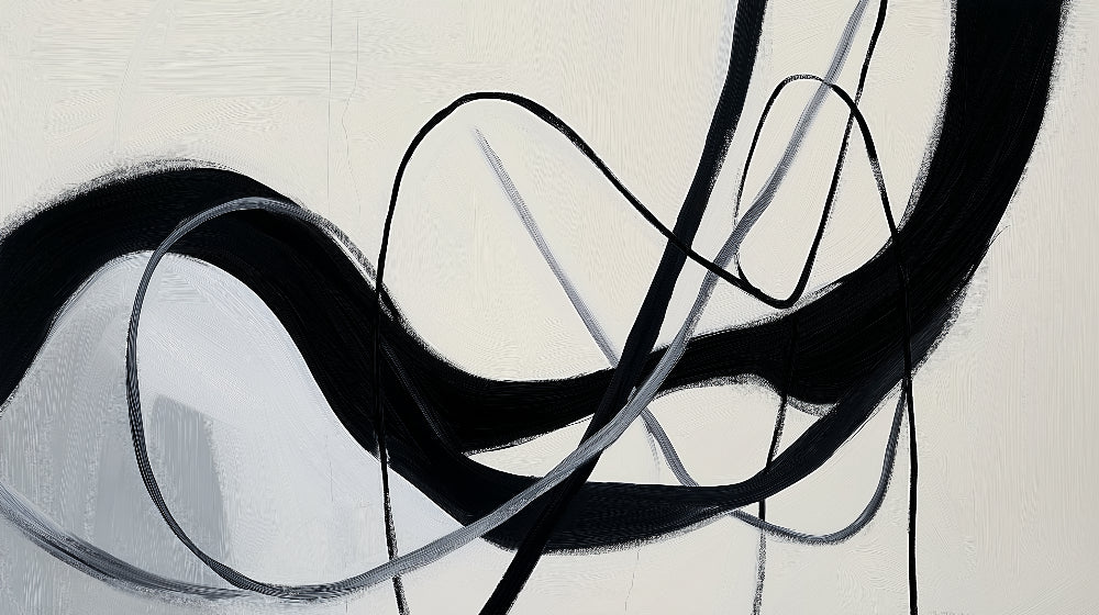 Abstract black and white organic lines design file showing fluid pattern and artistic details