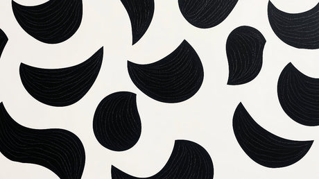 Black curved shapes on white background design file showing intricate pattern detail