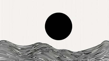 Black sun with wave lines design file showing intricate pattern details and flowing movement