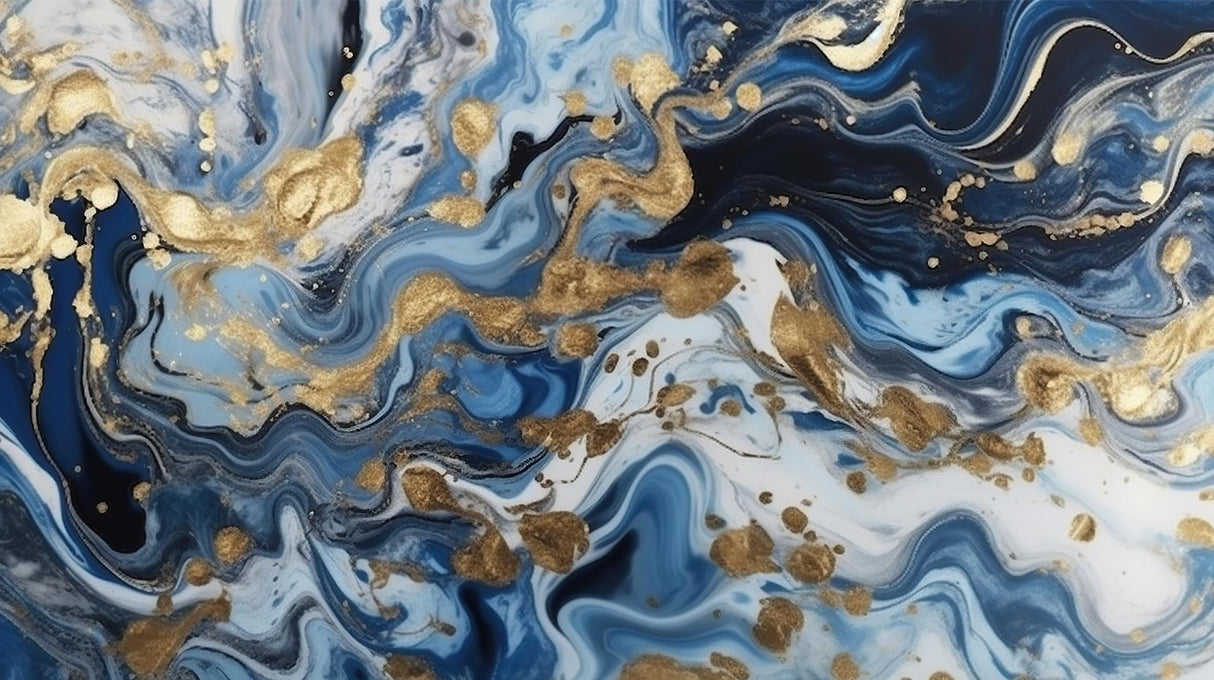 Design file showing detailed blue and gold marble swirl pattern with intricate veining details