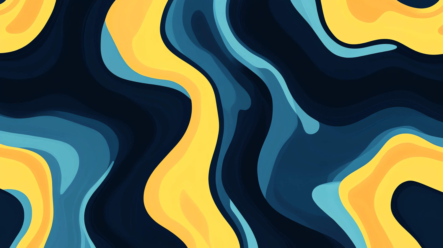 Design file showing detailed wave pattern with blue and yellow color scheme