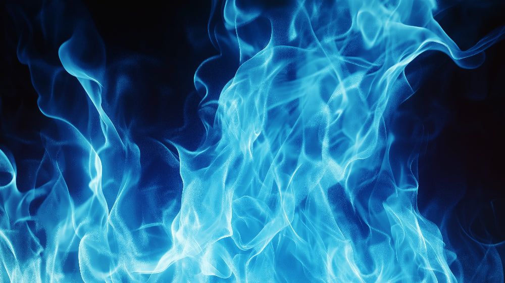Abstract blue flame wallpaper design file showing intricate flame patterns and deep color variations