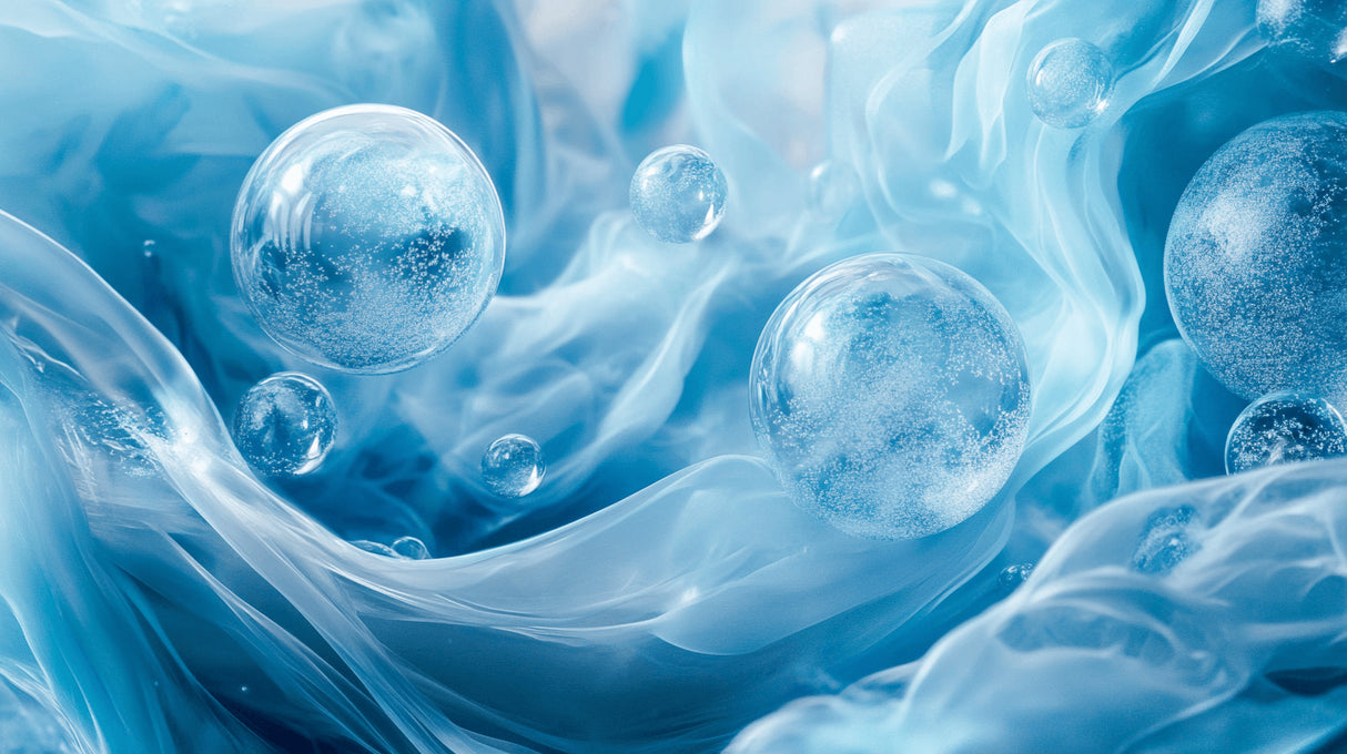 Design file showing intricate details of blue fluid art bubble pattern