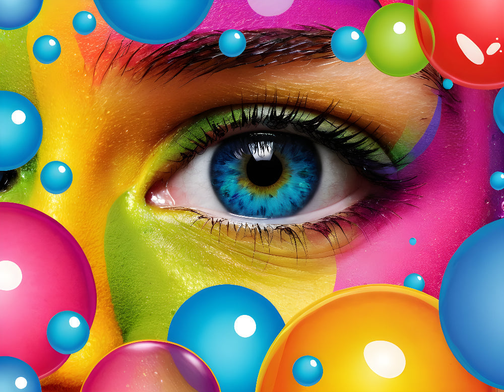 Abstract eye art design file showing vibrant color details and pattern composition