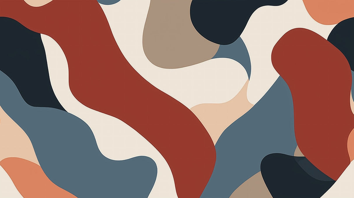 Terracotta abstract wallpaper design file showing flowing curved patterns in warm earth tones