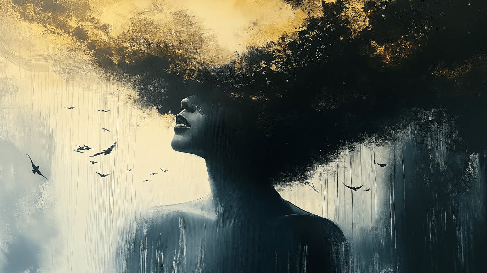 Black silhouette with golden sky design file showing intricate abstract pattern details