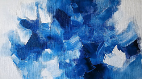 Dynamic blue brushstrokes abstract wallpaper design file showing complete pattern and texture details