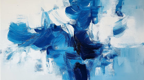 Abstract blue brushstrokes design file showing the complete pattern and color transitions