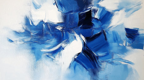 Blue brushstrokes abstract wallpaper design file showing complete pattern and color detail