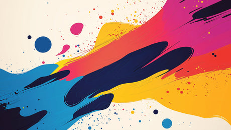 Abstract wallpaper design file showing vibrant color splash pattern on white background