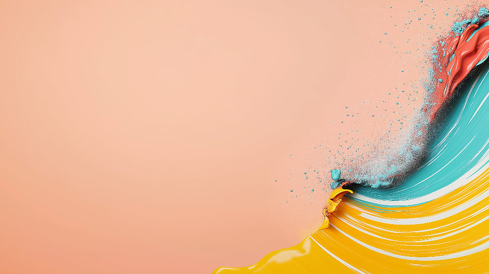 Abstract coral and turquoise wave design file showing fluid pattern detail