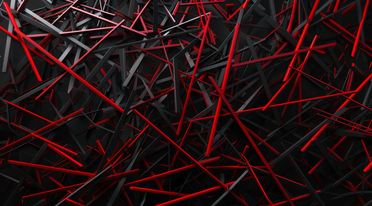 Abstract geometric pattern design file showing red and black 3D elements