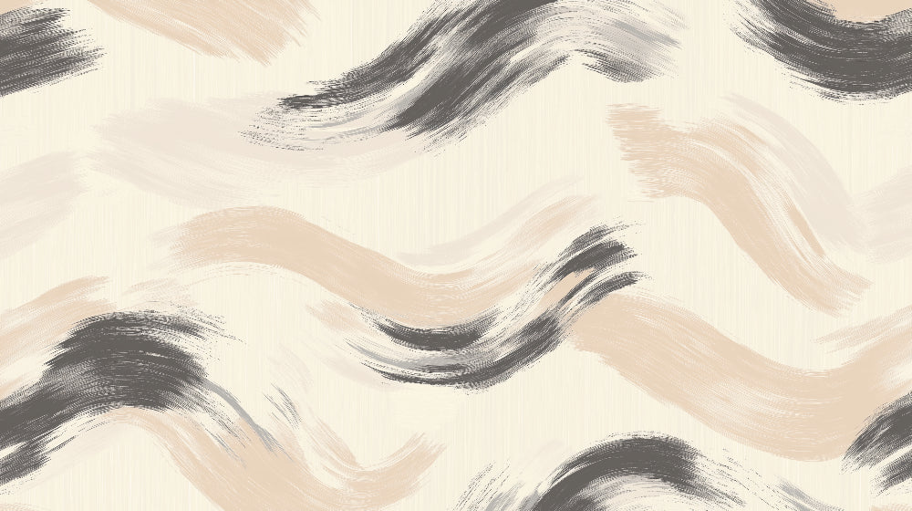 Modern Abstract Wallpaper creating a serene atmosphere in a minimalist living room with natural light