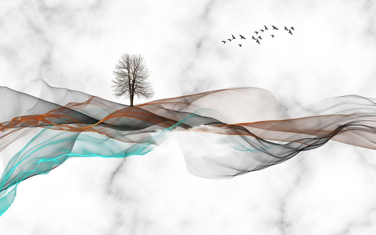 Design file showing full abstract mountain and wave pattern with ethereal movement