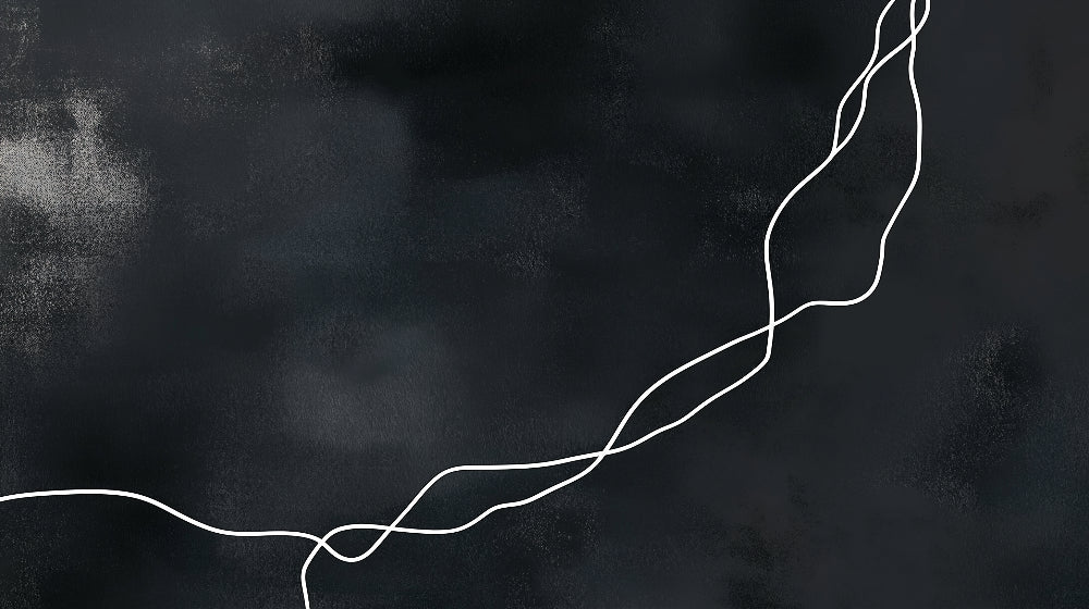 Abstract flowing white lines on black background design file showing intricate pattern details