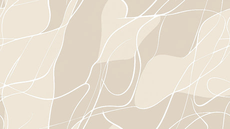Abstract beige wallpaper design file showing fluid white lines pattern on warm beige background