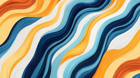 Abstract fluid wave design file showing detailed blue and orange pattern