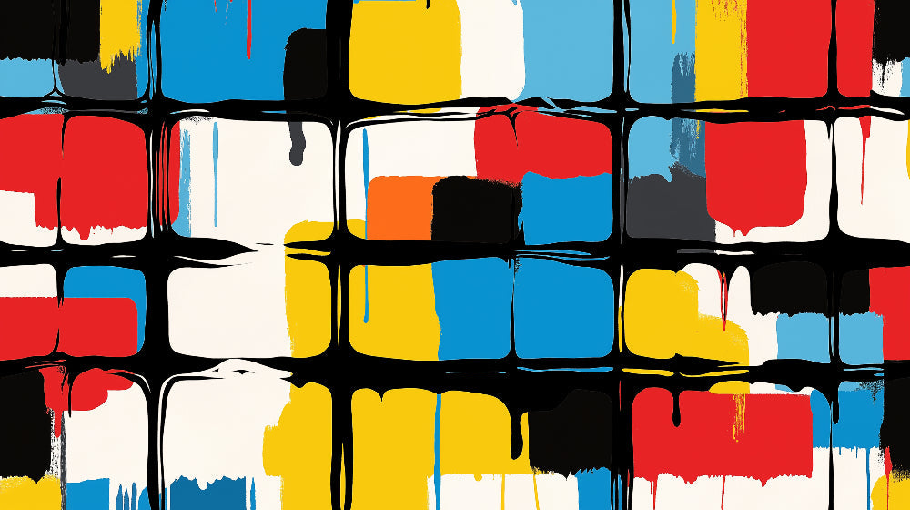 Geometric color grid wallpaper design file showing vibrant color blocks and flowing lines