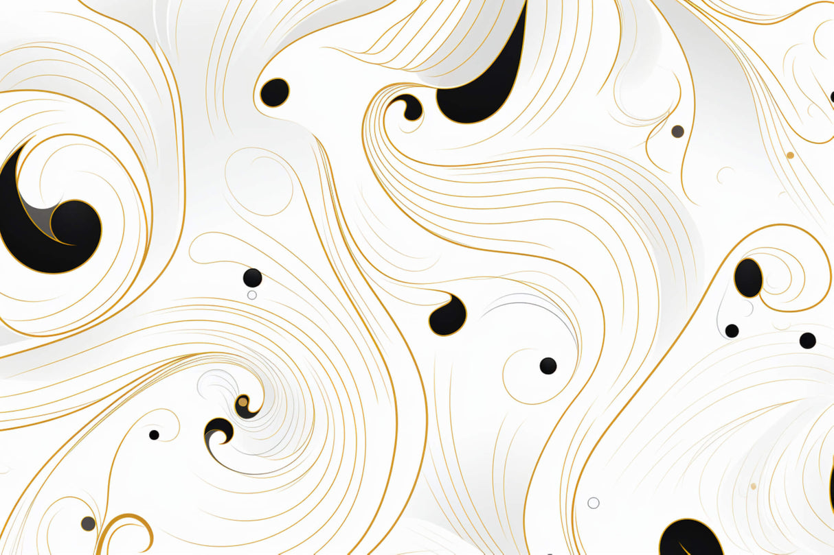 Abstract Gold and Black Swirl Wallpaper design file showing intricate pattern details
