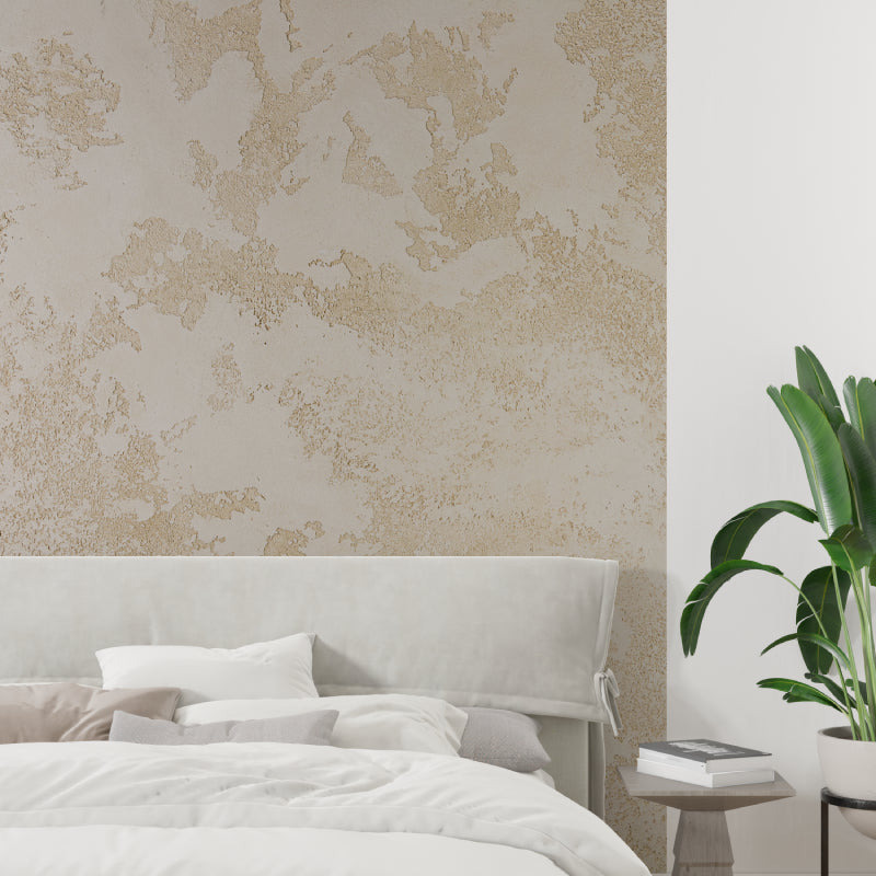 Entryway decorated with Beige and Gold Abstract Wallpaper pattern