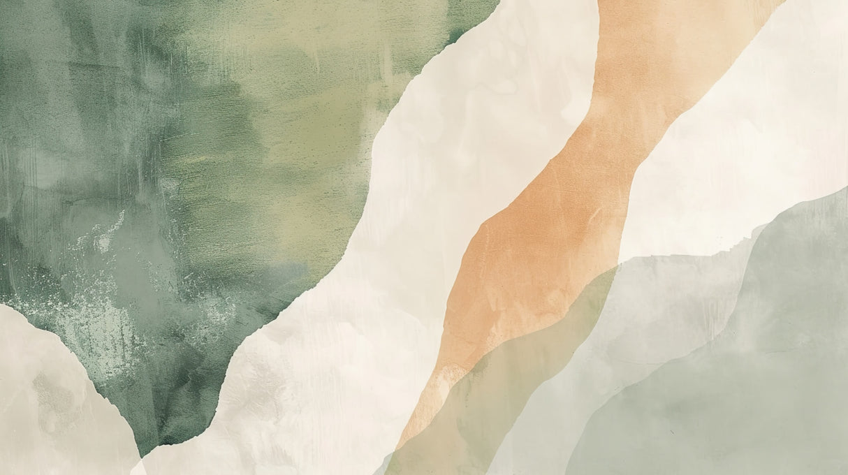 Design file of abstract wave pattern with flowing green and terracotta colors